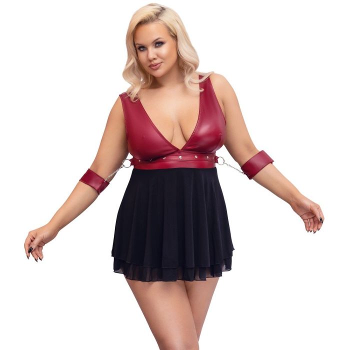 Cottelli Korte Bondage Babydoll - Rood-cottelli-korte-bondage-babydoll-1.jpg