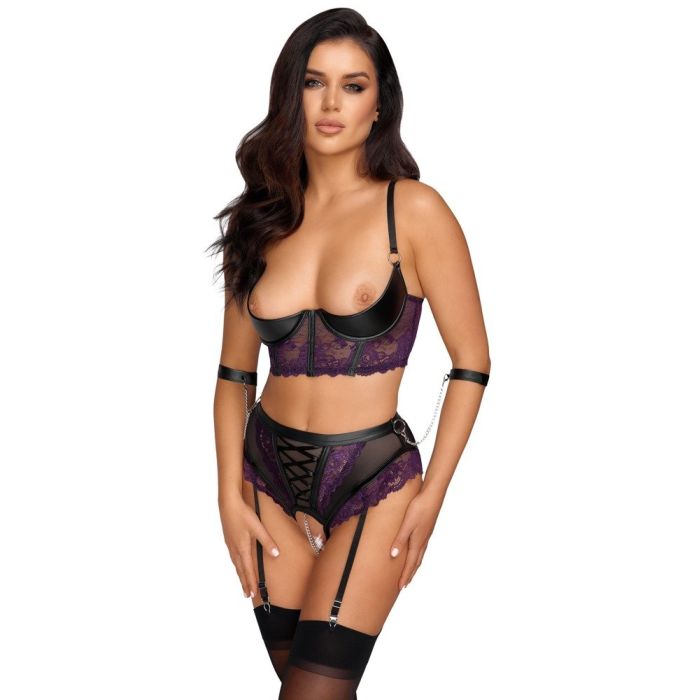 Cottelli Lingerie Set Boeiende Burlesque - Zwart/Paars-cottelli-lingerie-set-boeiende-burlesque-zwart-paars-2.jpg