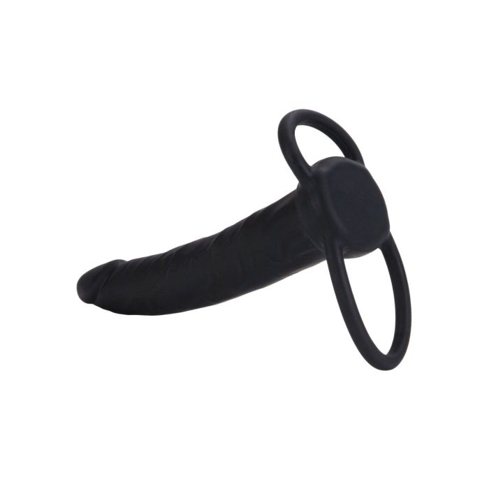 Dildo met cockring Dual Penetrator - Zwart-dildo-met-cockring-dual-penetrator-zwart-achterkant.jpg