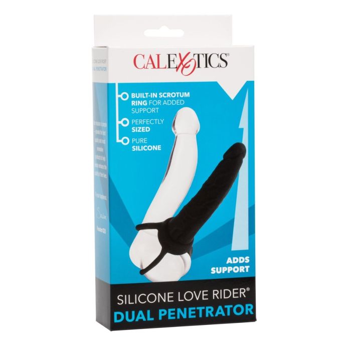 Dildo met cockring Dual Penetrator - Zwart-dildo-met-cockring-dual-penetrator-zwart-verpakking.jpg