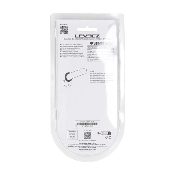 Silicone Cockring Set van 3 L/XL/XXL - Zwart-lvl01-0007blk-silicone-cockring-set-van-3-l-xl-xxl-zwart-2.jpg