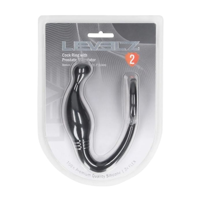 Silicone Cockring met Prostaatstimulator M - Zwart-lvl02-0003blk-silicone-cockring-met-prostaatstimulator-m-zwart-1.jpg