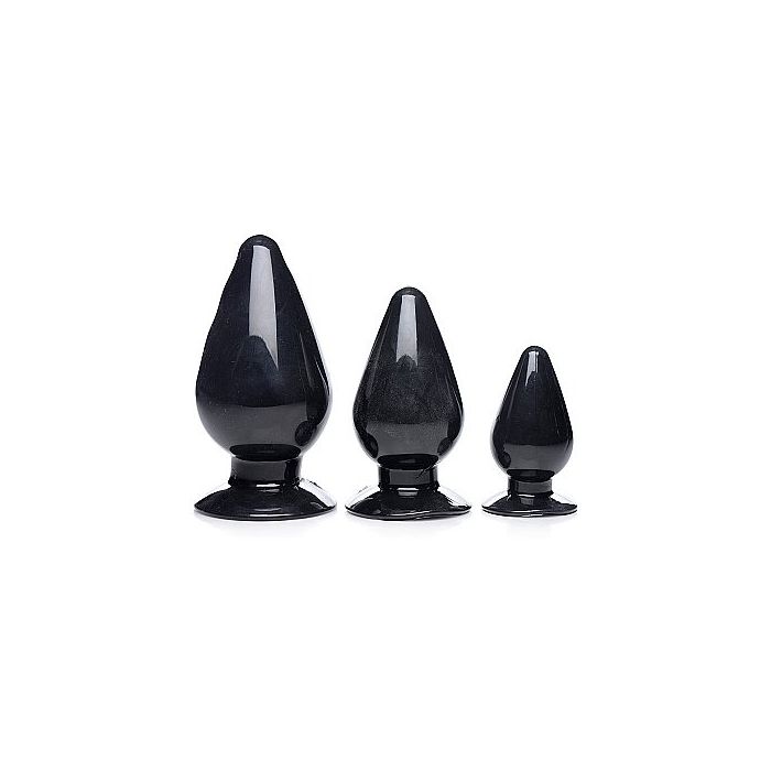Master Series Triple Cones Butt Plug Set 3 Stuks - Zwart-master-series-triple-cones-butt-plug-set-3-stuks-zwart-1.jpg