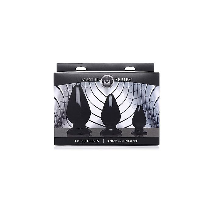 Master Series Triple Cones Butt Plug Set 3 Stuks - Zwart-master-series-triple-cones-butt-plug-set-3-stuks-zwart-2.jpg