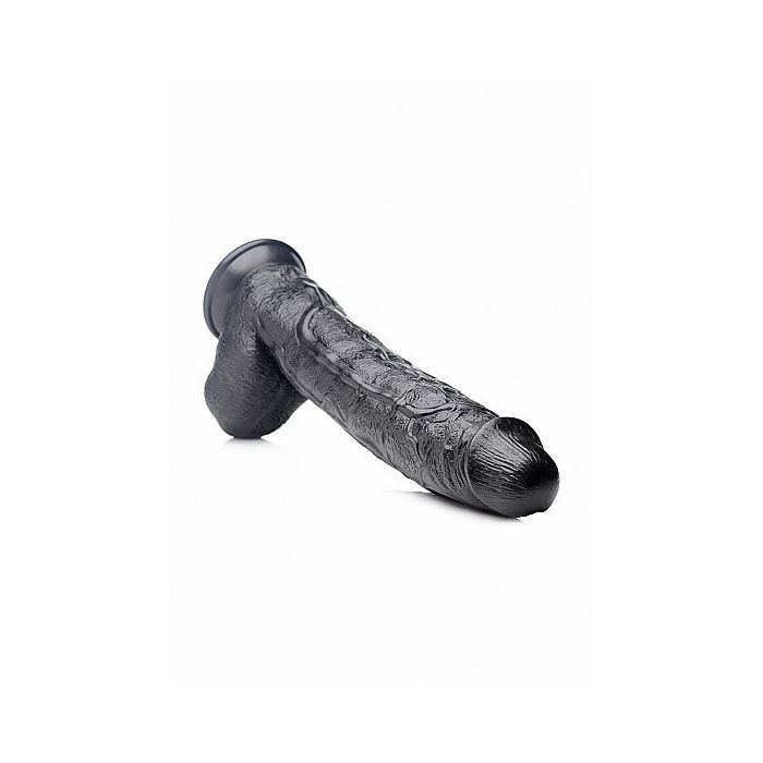 Raging Rhino 34 CM Geaderde Dildo - Zwart-raging-rhino-34-cm-geaderde-dildo-zwart-zij.jpg