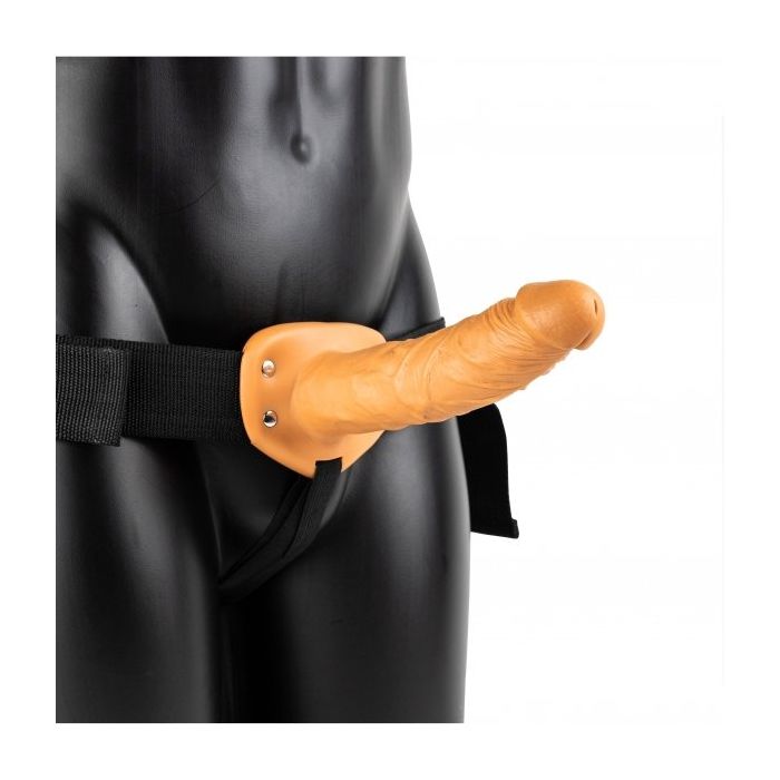 RealRock Holle Strap-On zonder Ballen Tanned- 21 cm-realrock-hollow-strap-on-21-cm-tanned-voorbeeld.jpg