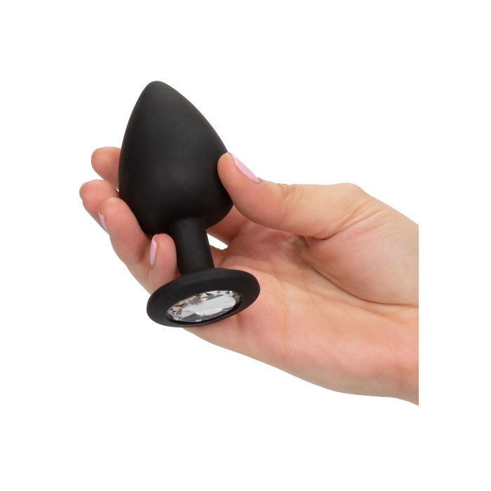 Siliconen Buttplug Set met Zilveren Steen-siliconen-buttplug-set-met-zilveren-steen-hand.jpg