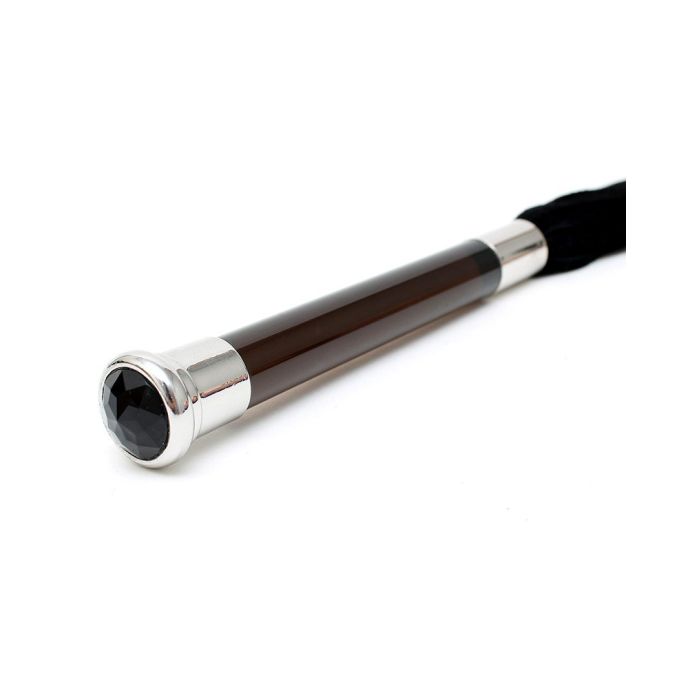 Suède Flogger met Glazen Handvat