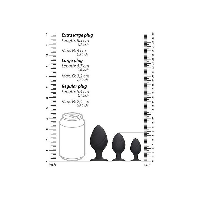 Swirled Buttplug Set - Zwart -swirled-buttplug-set-zwartafm.jpg