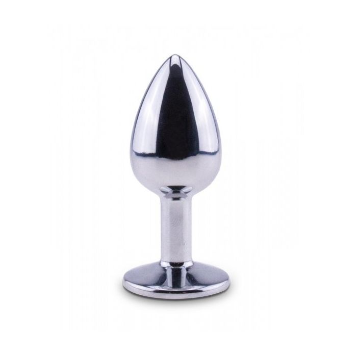 Zilveren Starter Buttplug met Siersteen - Roze - S-zilveren-starter-buttplug-met-siersteen-staand.jpg