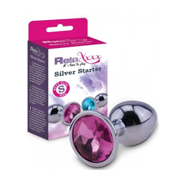Zilveren Starter Buttplug met Siersteen - Roze - S-zilveren-starter-buttplug-met-siersteen.jpg