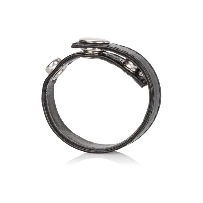 Zwarte Leren 3 Snap Cockring -zwarte-leren-3-snap-cockring-staand.jpg