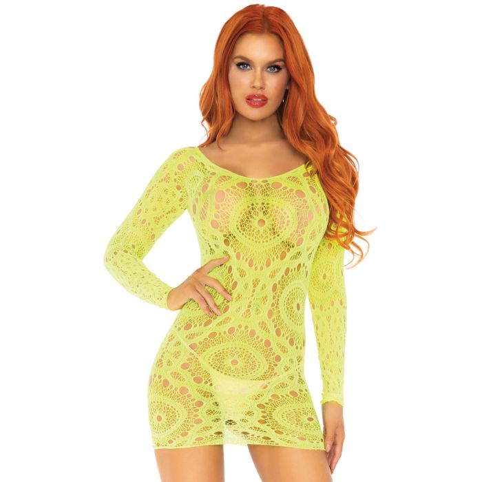 Long Sleeve Mini Jurkje - Geel-long-sleeve-mini-jurkje-geel.jpg