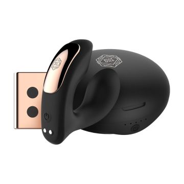 Rosy Gold – Draagbare Vibrator met luxe oplaadcase – Zwart