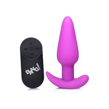 Buttplug met Vibratie en Afstandsbediening - Paars