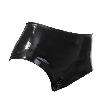 Latex Slip met Schaamlippen en Interne Dildo