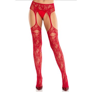 Leg Avenue Netkousen met Kousenband - Rood