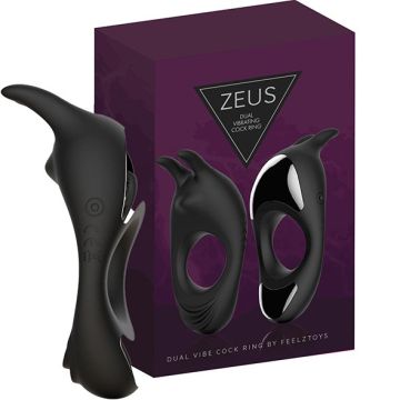 Cockring met Vibratie - Zeus - Zwart