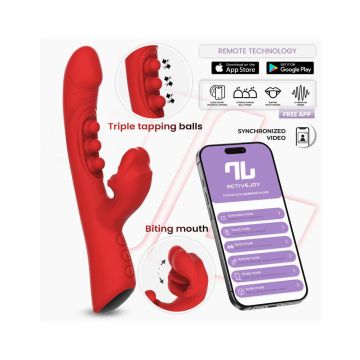 Tapping Mond Vibrator met App IY - Trixy - Triple - Rood