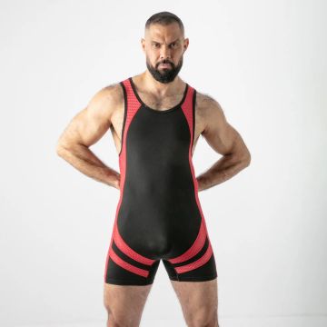 Locker Gear Open Access Singlet - Zwart/Rood