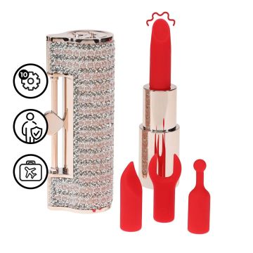 Loveline Lipstick Vibrator met 4 Opzetstukken Angel