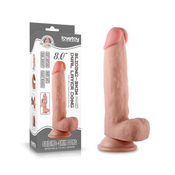 Realistische Dildo Sliding Skin 20.32 cm - Huidskleur