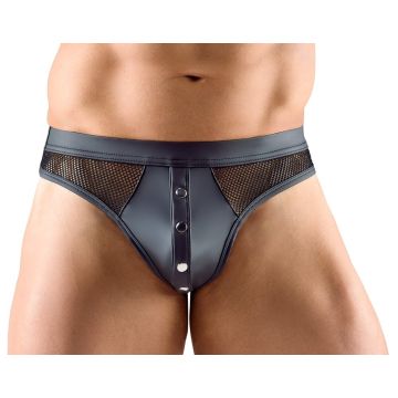 Svenjoyment Matte Wetlook & Mesh String - Zwart