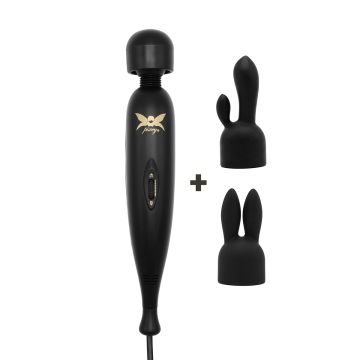 Wand Vibrator Black Edition Met 2 opzetstukjes