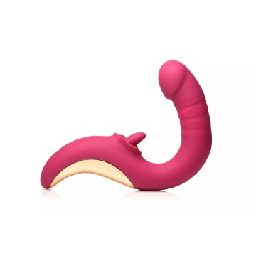 XR Brands Likkende en Stotende Vibrator - Roze