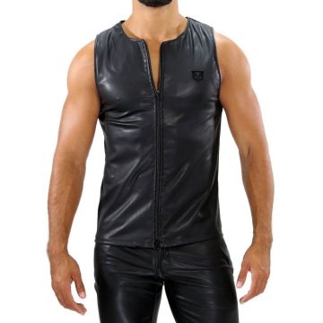 TOF Paris Tank Top Fetish met Rits - Zwart
