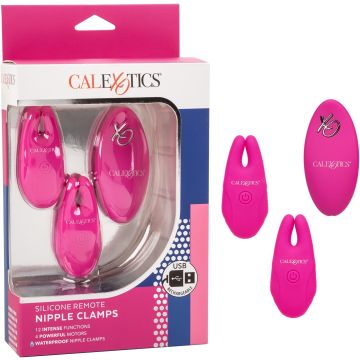 Vibrerende Tepelklemmen Met Afstandsbediening CalExotics - Roze