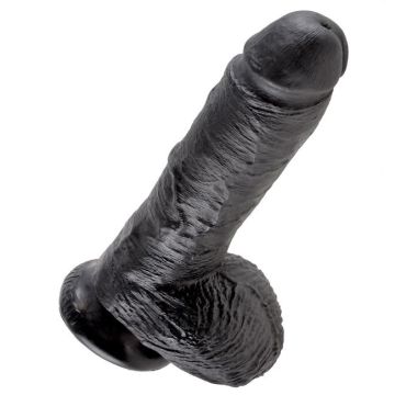 Zwarte realistische XL dildo met ballen 20 cm -king-cock-dildo-met-ballen.jpg