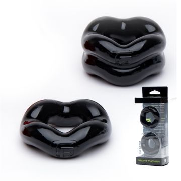 Revolution Balstretcher & Cockring - Zwart