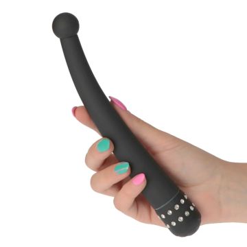 Vibrator met Diamantjes - Zwart