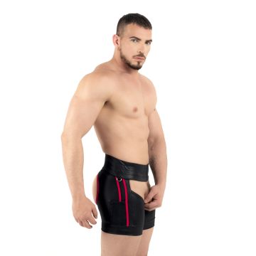 ROK Rebel Chap Shorts - Zwart/Rood