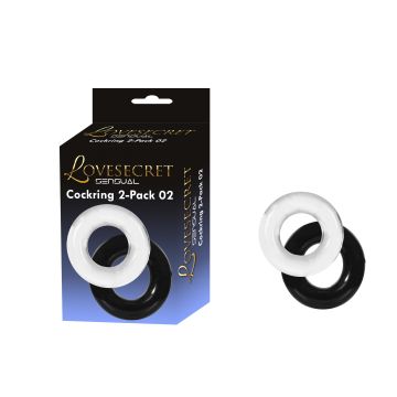 LoveSecret Cockringen 2 Pack 02 - Zwart en Wit