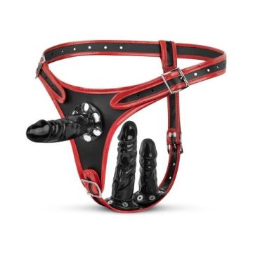 Triple Dildo Strap-On Harnas - Fetish Collection-et1058blk-triple-dildo-strap-on-harnas-fetish-collection-1.jpg
