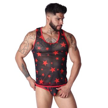 GIGO Tanktop met Sterrenpatroon Star - Rood