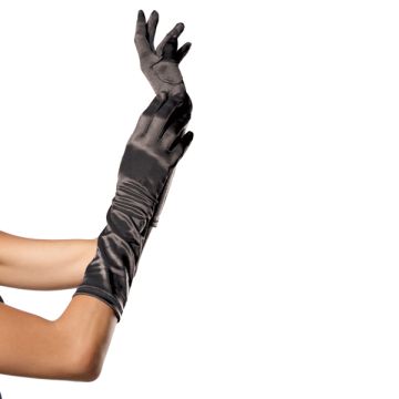 Satijnen Handschoentjes - Zwart