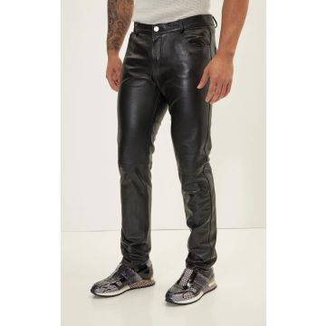 Mister Mitch Leather Jeans - Zwart