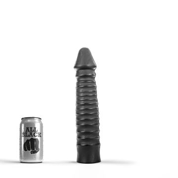 Zwarte Grote Dildo Met Geribbelde Schacht