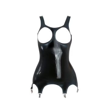 Zwarte Latex Strapshemd