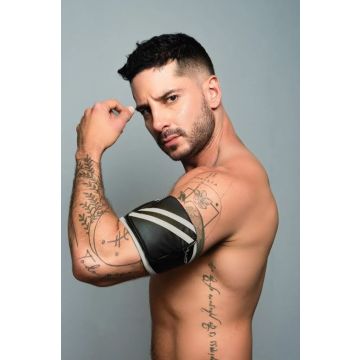 Dale Mas Biker Bicep Bandje - Zwart/Wit