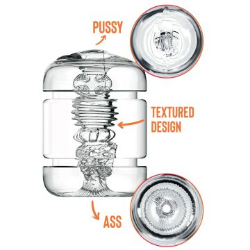 Dubbele Masturbator Clear Shot Vagina & Anus