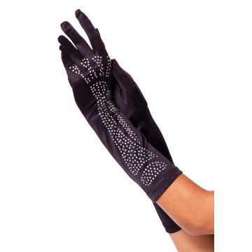 Handschoenen met Bot Motief - Zwart/Zilver