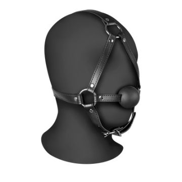 Hoofd Harnas met Ballgag - Zwart