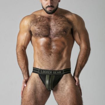 Locker Jockstrap met Rits Massive Rude - Khaki