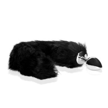 Metalen Buttplug Fox Tail - Zwart
