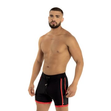 ROK Kinky Skin Bike Zipper Short - Zwart/Rood