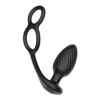 Roterende Buttplug Met Cock & Ballring Nexus Tornado - Zwart